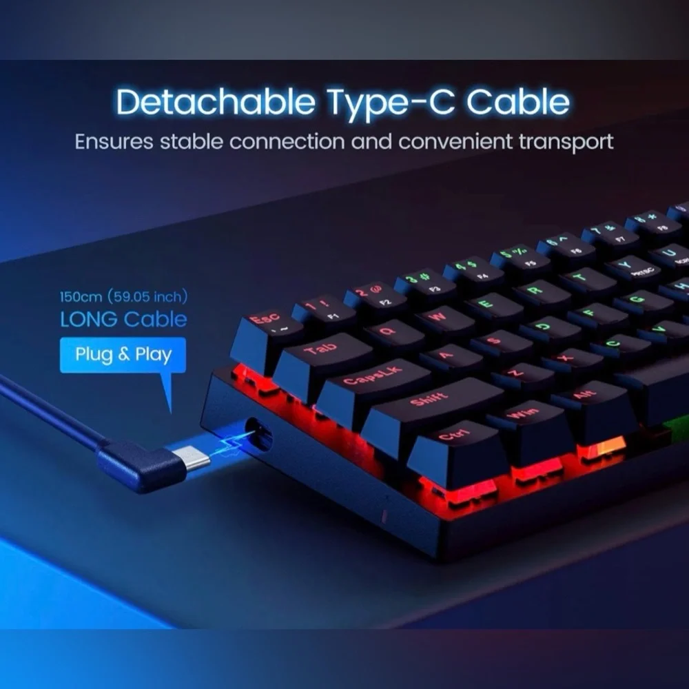 VicTsing PC356ABUS Mechanical Gaming Keyboard, Compatible with Windows, Mac & PC